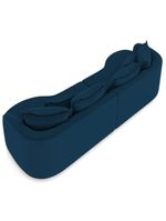 Sofá 3 Lugares Orgânico Sala De Estar Living 250cm Ekos K01 Veludo Azul Marinho - Lyam Decor