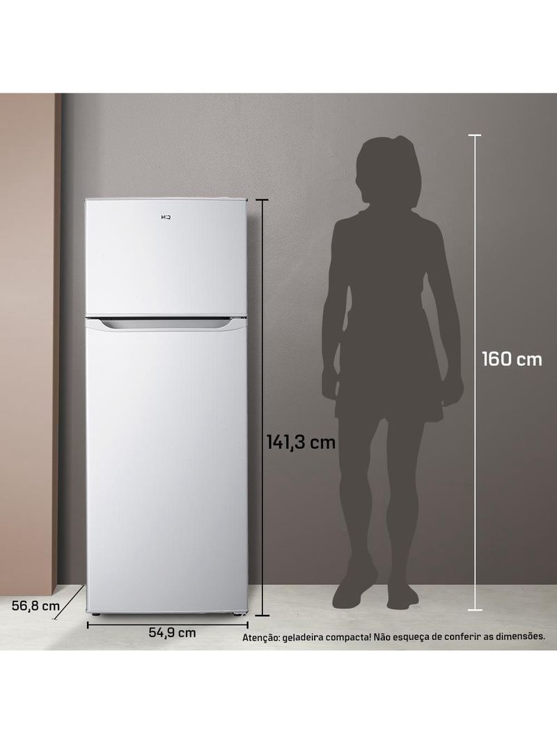 Geladeira Refrigerador HQ Defrost 230 Litros Branco HQ-230RDF 127V