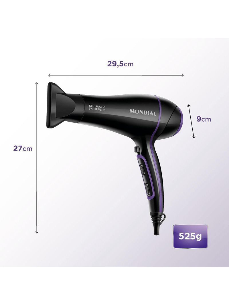 Secador De Cabelos Black Purple Scn-01 127v/60hz
