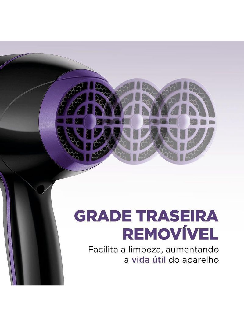 Secador De Cabelos Black Purple Scn-01 127v/60hz
