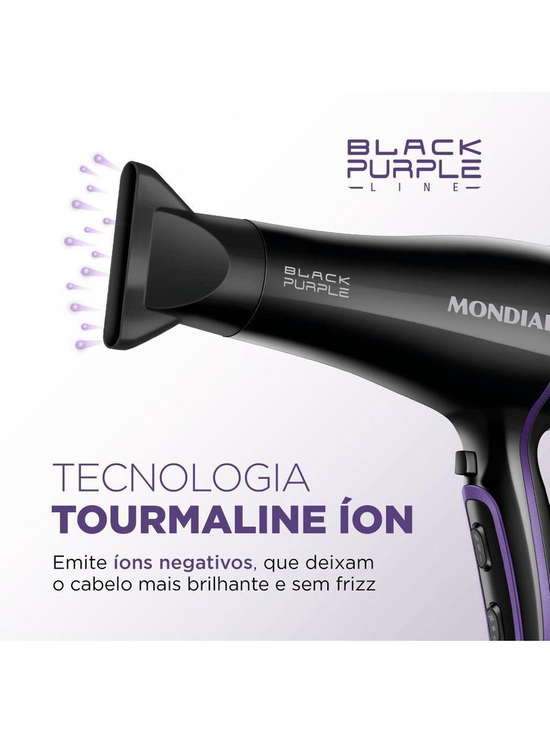 Secador De Cabelos Black Purple Scn-01 127v/60hz