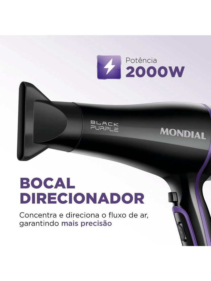 Secador De Cabelos Black Purple Scn-01 127v/60hz