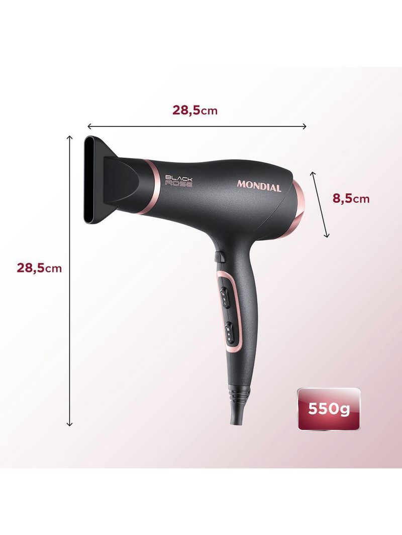 Secador De Cabelos Mondial Black Rose SC-37 127v