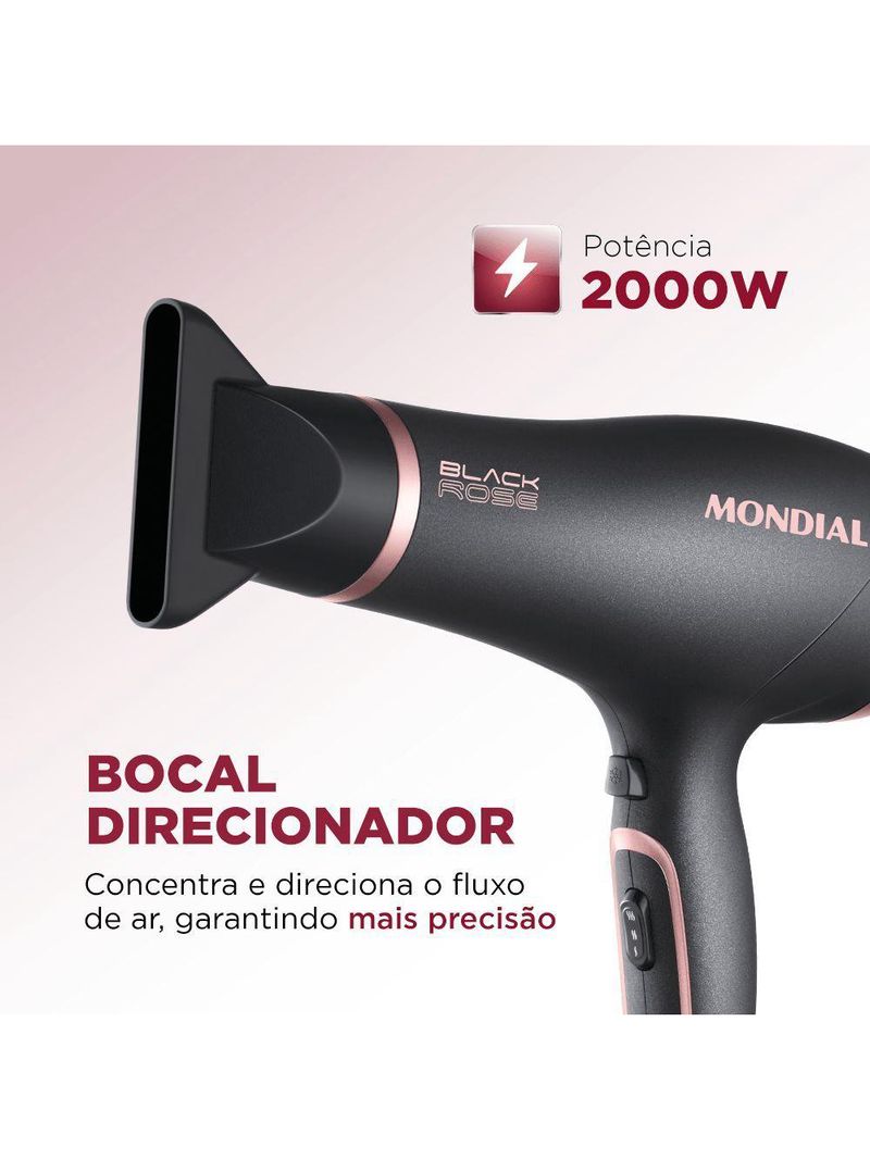 Secador De Cabelos Mondial Black Rose SC-37 127v