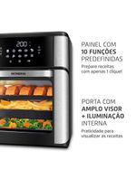 Fritadeira Elétrica Forno Oven 12L Mondial AFON-12L-BI-BC – 110V – Preto/Inox