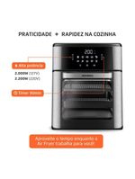 Fritadeira Elétrica Forno Oven 12L Mondial AFON-12L-BI-BC – 110V – Preto/Inox