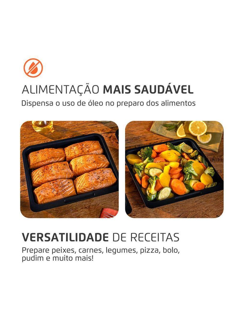 Fritadeira Elétrica Forno Oven 12L Mondial AFON-12L-BI-BC – 110V – Preto/Inox