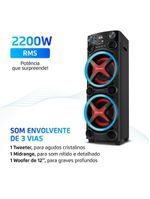 Torre De Som Mondial TM-2200 Luzes Bluetooth APP Bivolt