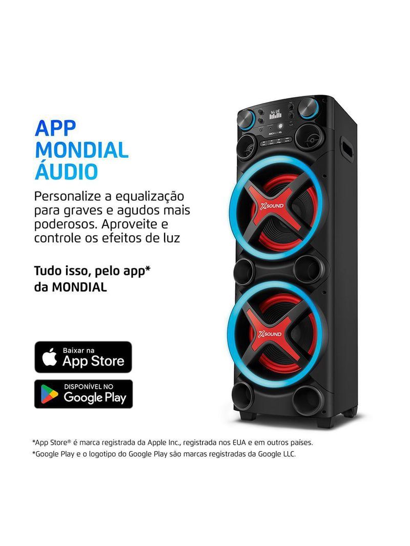 Torre De Som Mondial TM-2200 Luzes Bluetooth APP Bivolt