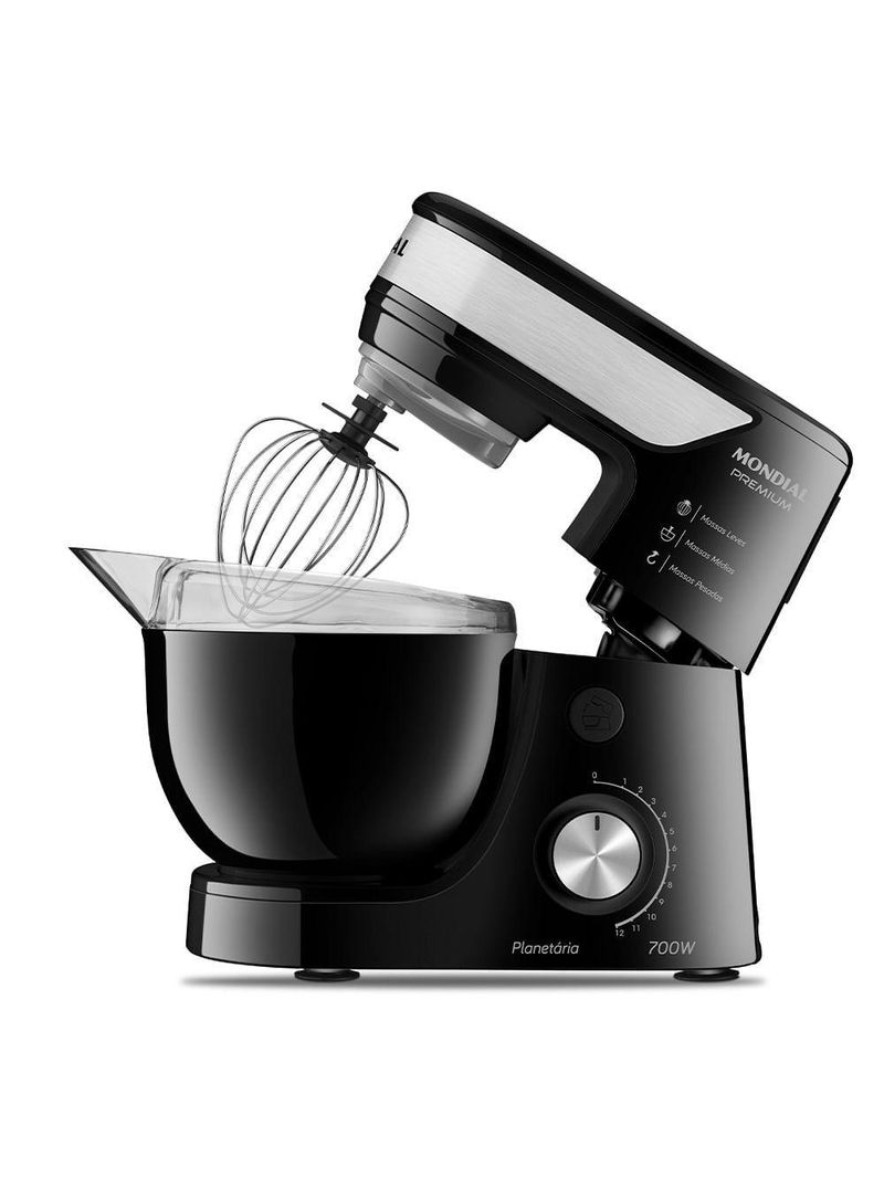 Batedeira Planetária Mondial Premium BP-01P-B - 127V - Preto/Inox