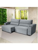 Sofá Somopar Acapulco Retrátil Reclinável 2m Veludo Cinza