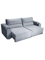 Sofá Somopar Acapulco Retrátil Reclinável 2m Veludo Cinza