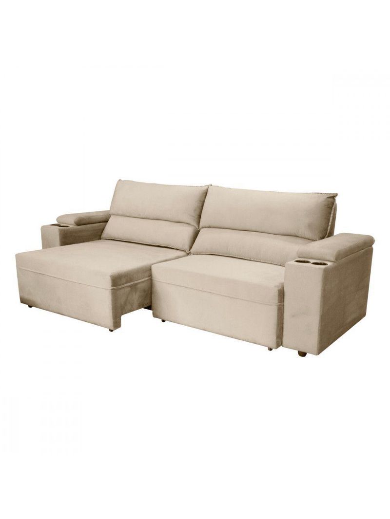 Sofá Somopar Acapulco Retrátil Reclinável 2m Veludo Bege