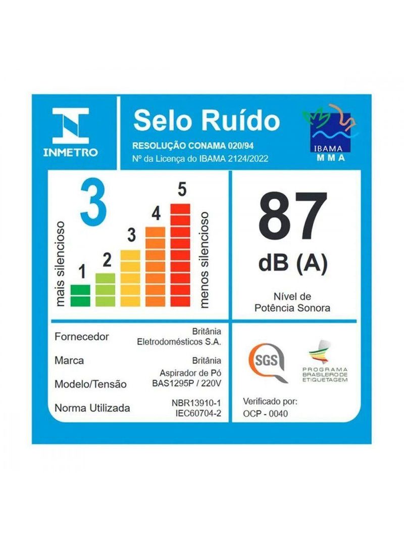 Aspirador De Pó ical Britânia 2 Em 1 Bas1295p 1250w Preto 110v
