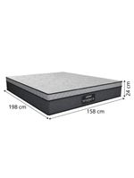 Cama Box Casal Queen Colchão Gazin Maximus Molas Ensacadas 158x198x62cm Linho Grafite-Preto Suporta até 120Kg por Pessoa