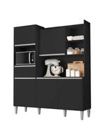 Armário Para Cozinha Kit Ambiente Isabel Preto Fosco - Ajl