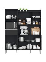 Armário Para Cozinha Kit Ambiente Isabel Preto Fosco - Ajl
