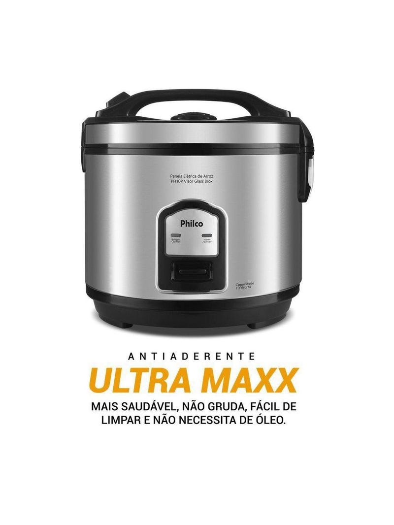 Panela De Arroz Elétrica Philco Inox 10 Xícaras PH10P 220V