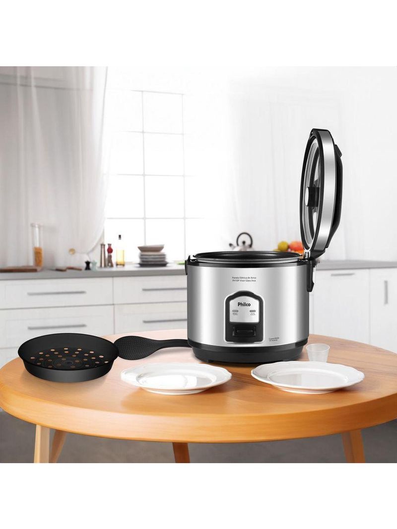 Panela De Arroz Elétrica Philco Inox 10 Xícaras PH10P 220V