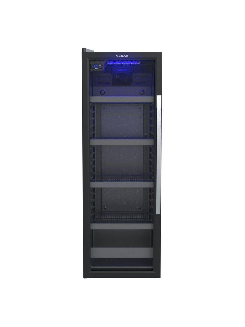 Cervejeira Expositora Venax Porta Invertida Blue Light 209L Preto 220V