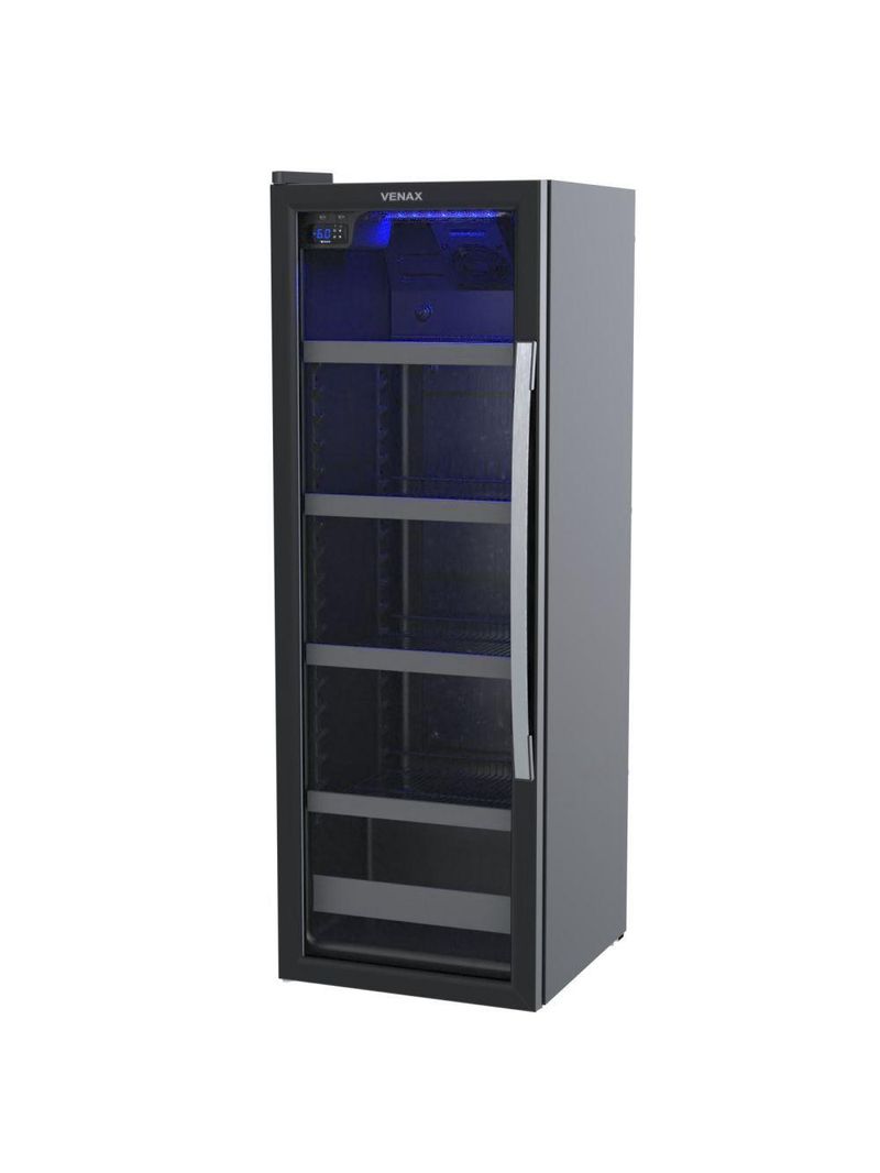 Cervejeira Expositora Venax Porta Invertida Blue Light 209L Preto 220V