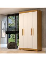 Guarda-roupa Solteiro Canadá 4 Portas Linhamobília Cinamomo/off White