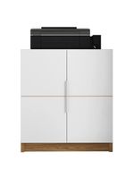 Kit Escritório Armário Baixo Gaveteiro Cubic Branco Caemmun