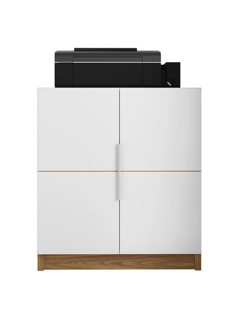 Kit Escritório Armário Baixo Gaveteiro Cubic Branco Caemmun