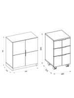 Kit Escritório Armário Baixo Gaveteiro Cubic Branco Caemmun