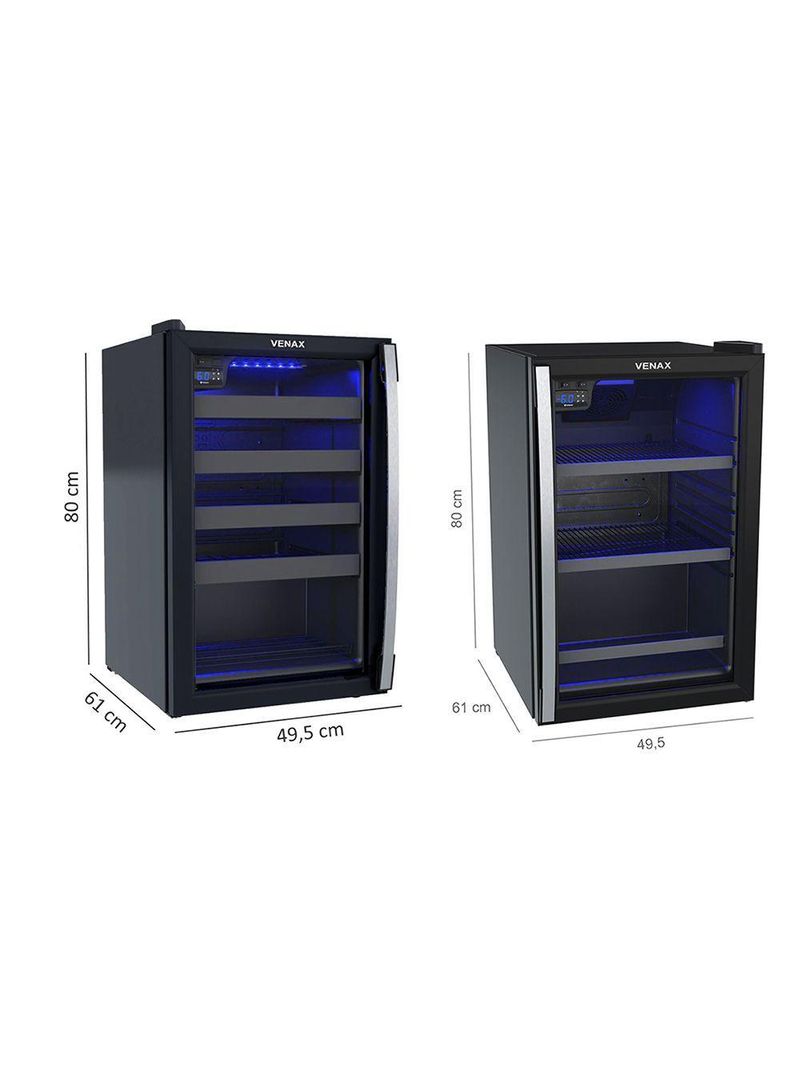 Cervejeira + Adega Venax Blue Light e Piubella 100 Preto 127V