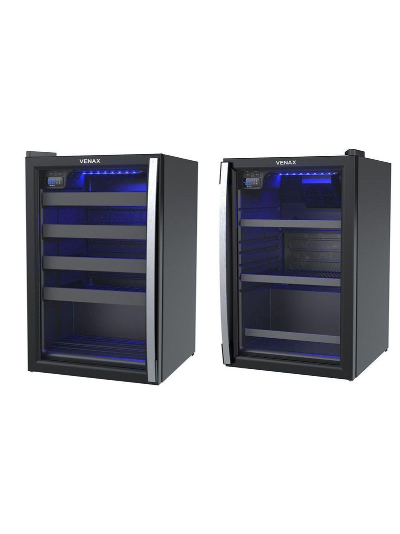 Cervejeira + Adega Venax Blue Light e Piubella 100 Preto 127V