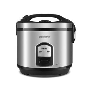 Panela De Arroz Elétrica PH10P Com 10 Xicaras Philco Preto/inox 110V