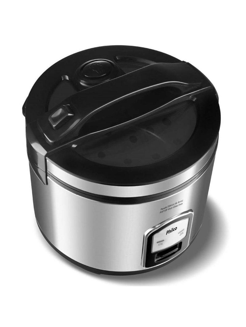 Panela De Arroz Elétrica PH10P Com 10 Xicaras Philco Preto/inox 110V
