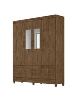 Guarda Roupa Casal Ambiente Ms912 6 Portas Castanho Wood Com Espelho - Moval