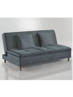 Sofá Cama Vegas 185cm Pé De Madeira Talento Móveis Grafite