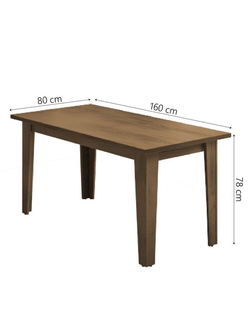 Conjunto de Mesa Sala de Jantar Miami com 6 Cadeiras Trieste Suede 1,60m – Cedro / Areia