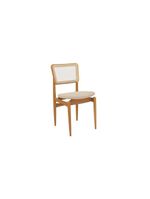 Cadeira Kappesberg Em Madeira Maciça Linho Mesclado Areia Tela Bege