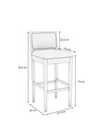 Banqueta Em Madeira Maciça Sara Kappesberg Linho Mescla Chumbo Tela Bege