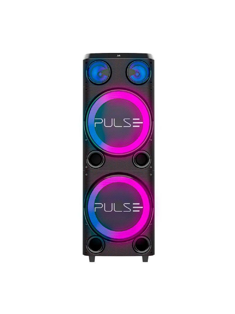 Caixa De Som SP508 Torre Double 12 2300W Bluetooth Pulse Preto Bivolt