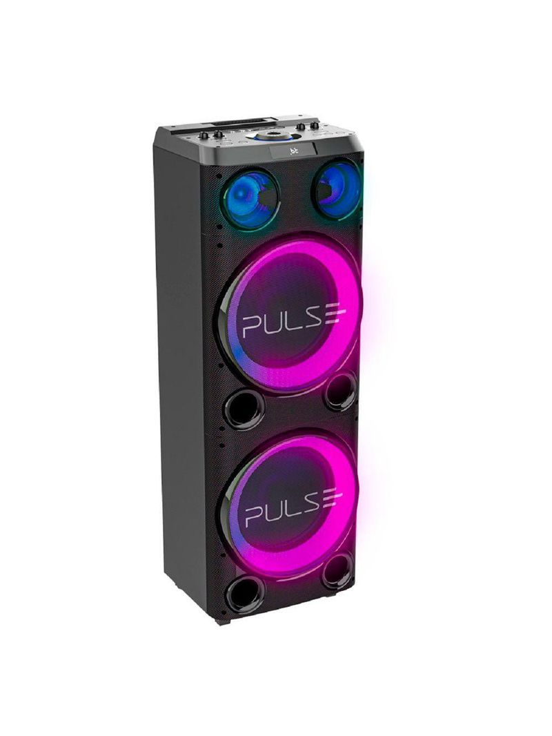 Caixa De Som SP508 Torre Double 12 2300W Bluetooth Pulse Preto Bivolt