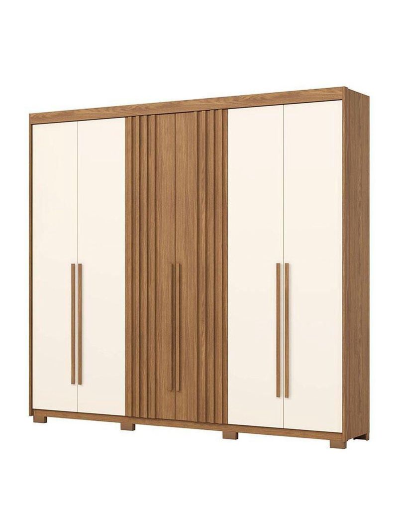Guarda Roupa Casal Norton 6 Portas Nature Off White – Henn