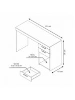 Escrivaninha Office Com 2 Gavetas Preto Tx Notavel