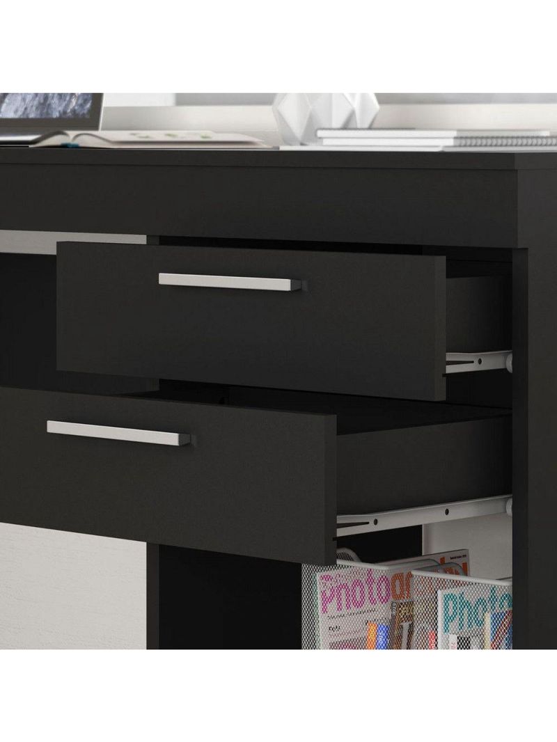 Escrivaninha Office Com 2 Gavetas Preto Tx Notavel