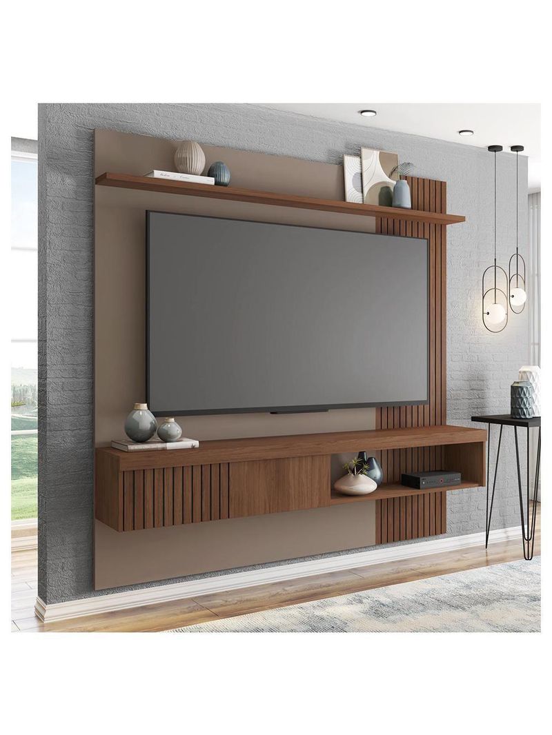 Painel Para Tv Até 65 Polegadas Marrom Jade Caemmun