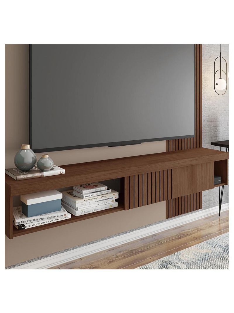 Painel Para Tv Até 65 Polegadas Marrom Jade Caemmun
