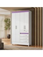 Guarda Roupa Infantil Sobral 4 Portas Branco Flex – Moval