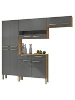 Cozinha Completa Compacta 10 Portas Nala Kits Paraná Freijó/Gris