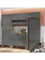 Cozinha Completa Compacta 10 Portas Nala Kits Paraná Freijó/Gris
