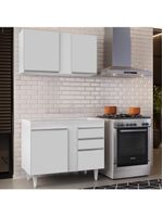 Armário Aéreo Indiana e Balcão Para Pia 100cm Luziania Branco - Lumil