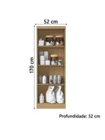 Armário Multiuso Organizador Lavanderia 2 Portas 3 Prateleiras 1,70m New Aramóveis Atacam/off